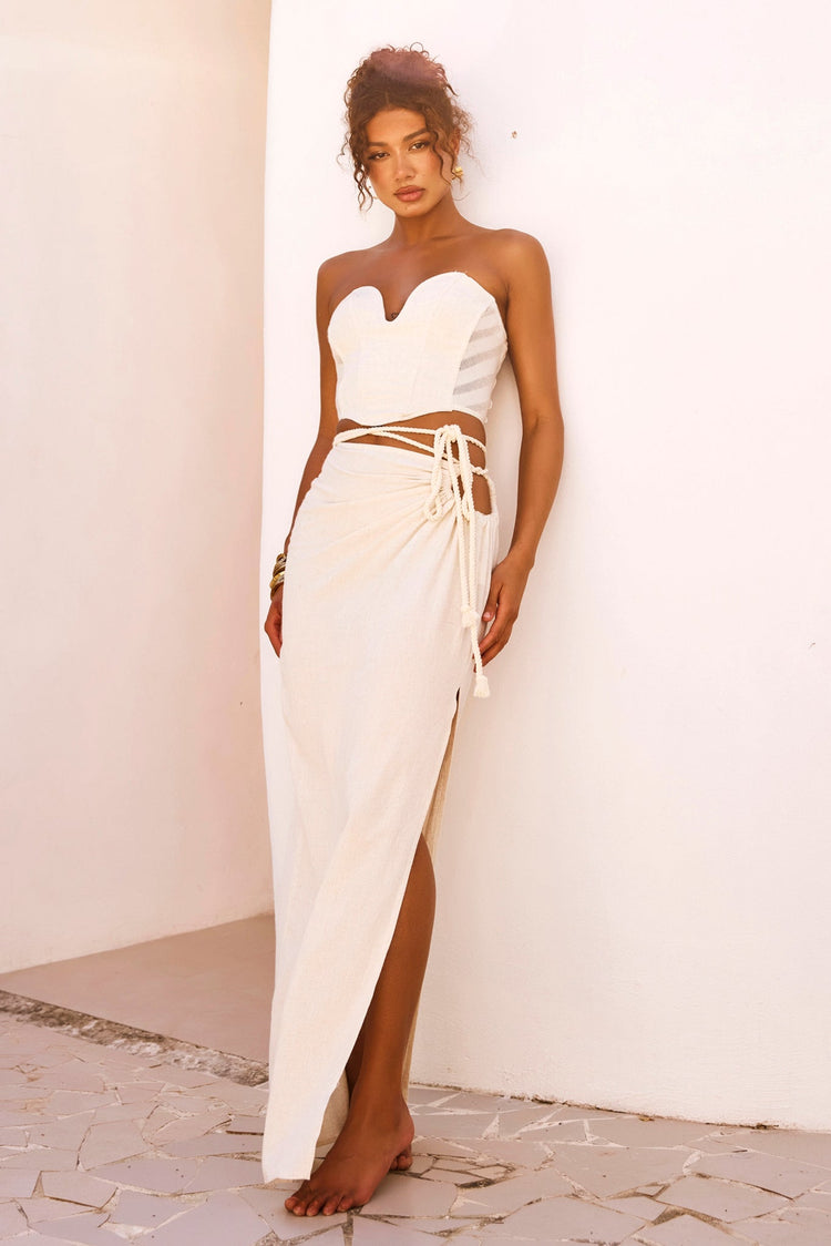 Date And Night Maxi Skirt - Beige for women