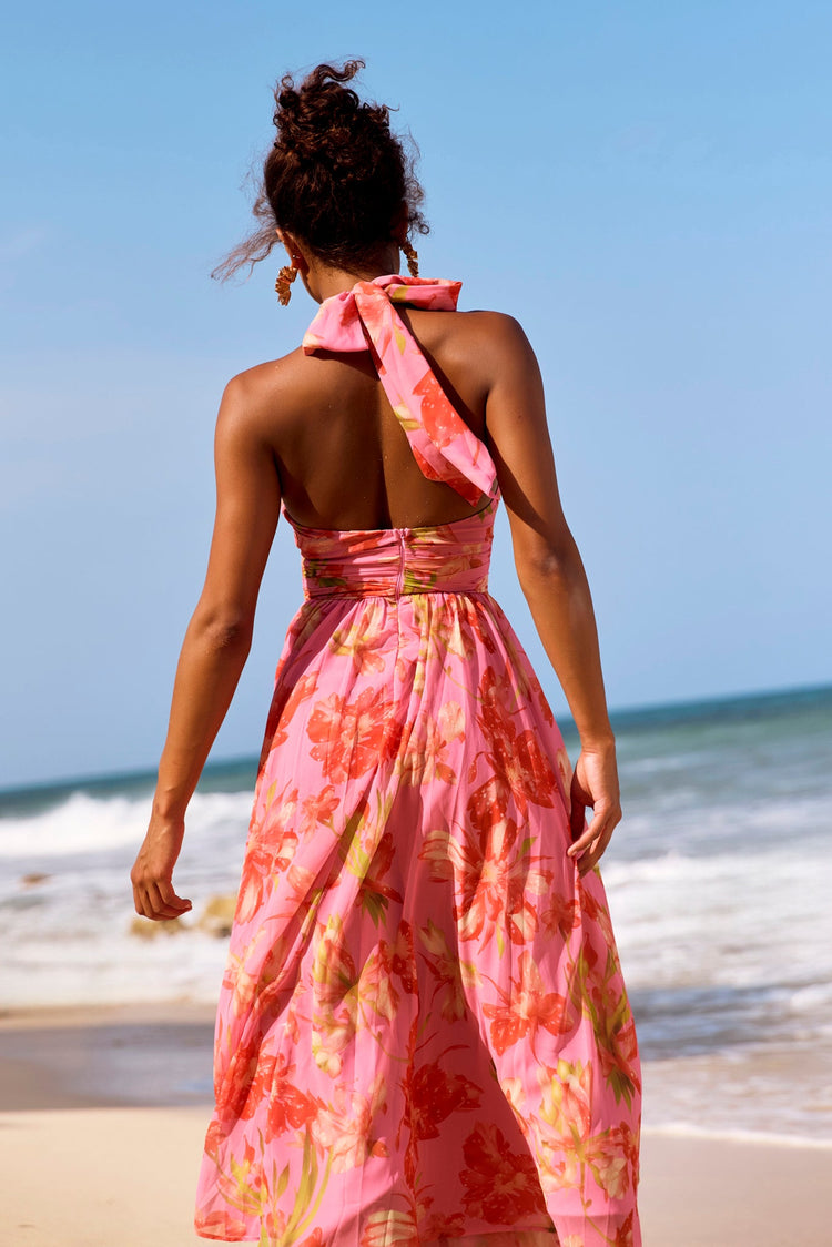 Date Picking Midi Dress - Pink for women