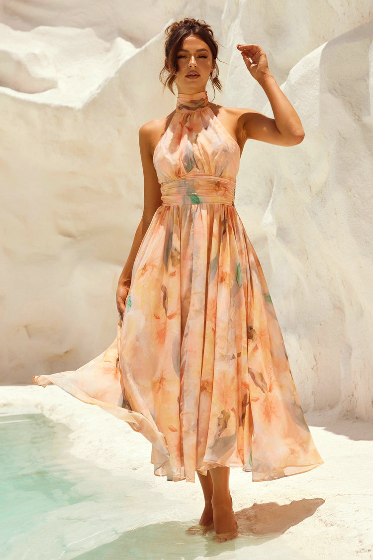 Daylight Midi Dress - Peach for women