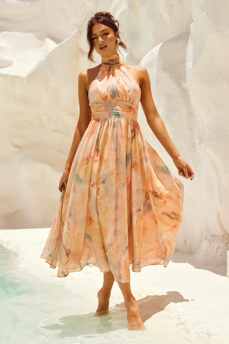 Daylight Midi Dress - Peach for women