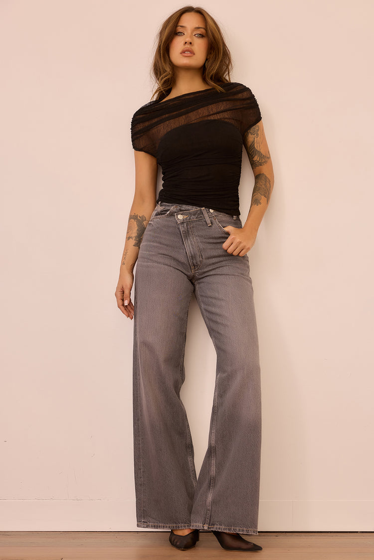 Dazzle Desire Mesh Top - Black for women