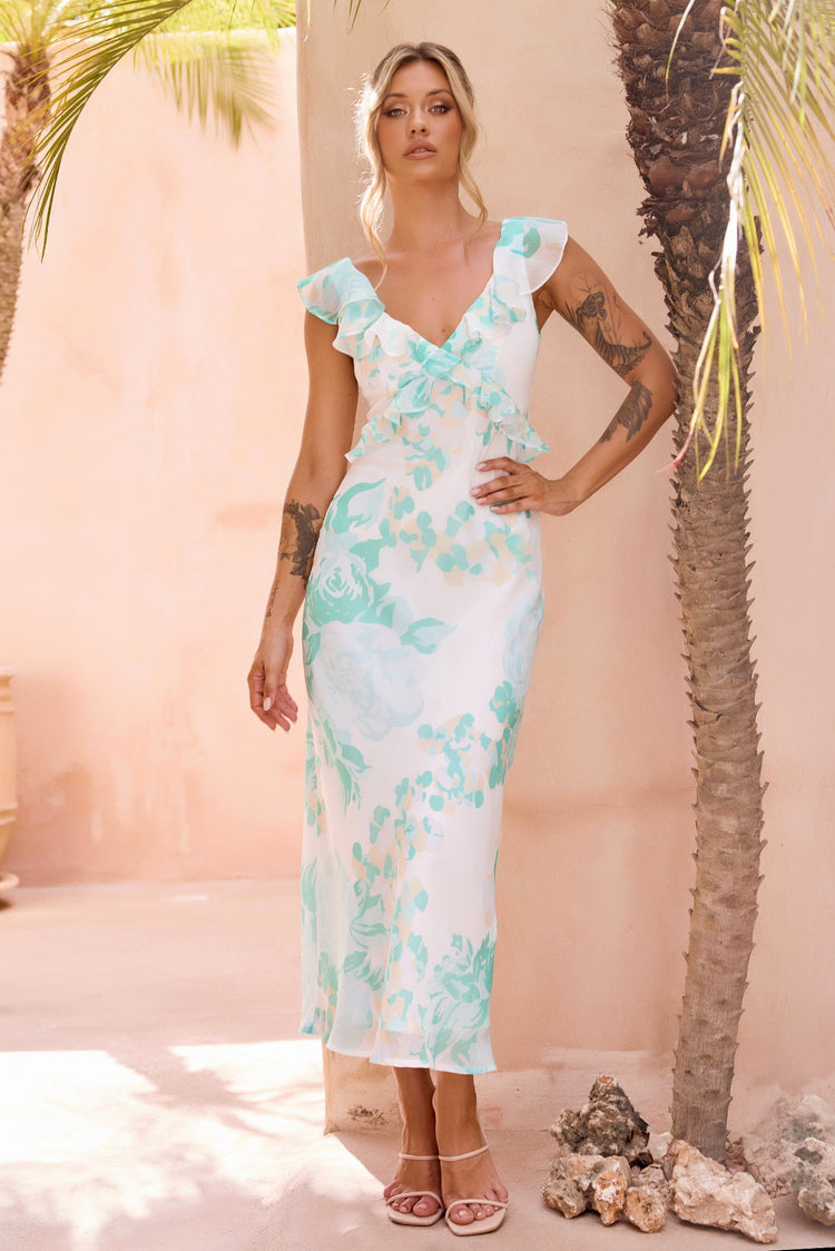 Dazzling Dreams Midi Dress - Mint for women