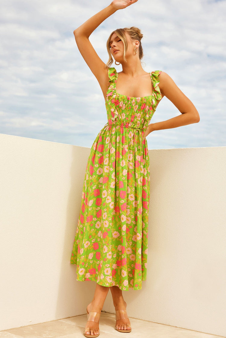 December Midi Dress - Green for women