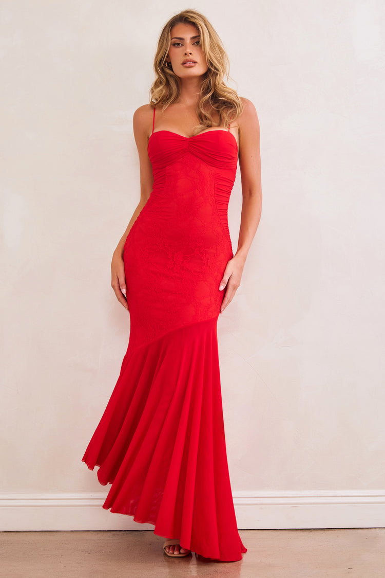 Don't Wait Up Maxi Dress - Red for women