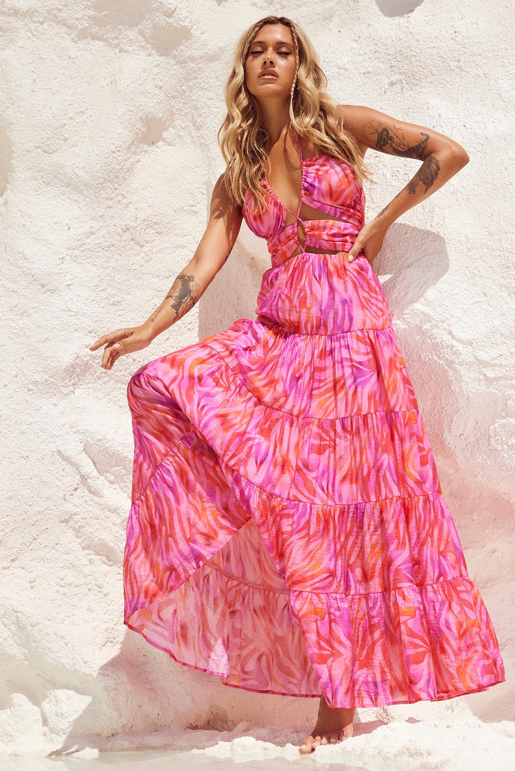 Dreamy Sun Maxi Dress - Pink Multi for women