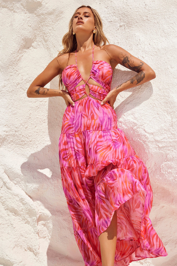 Dreamy Sun Maxi Dress - Pink Multi for women