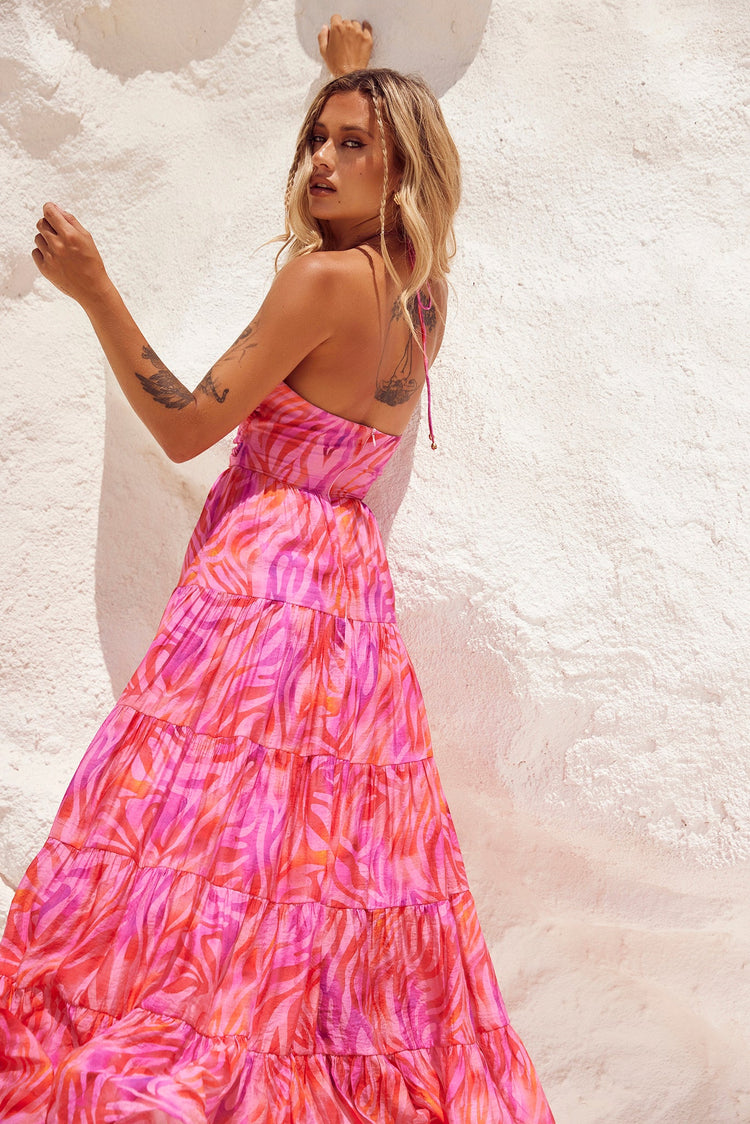 Dreamy Sun Maxi Dress - Pink Multi for women
