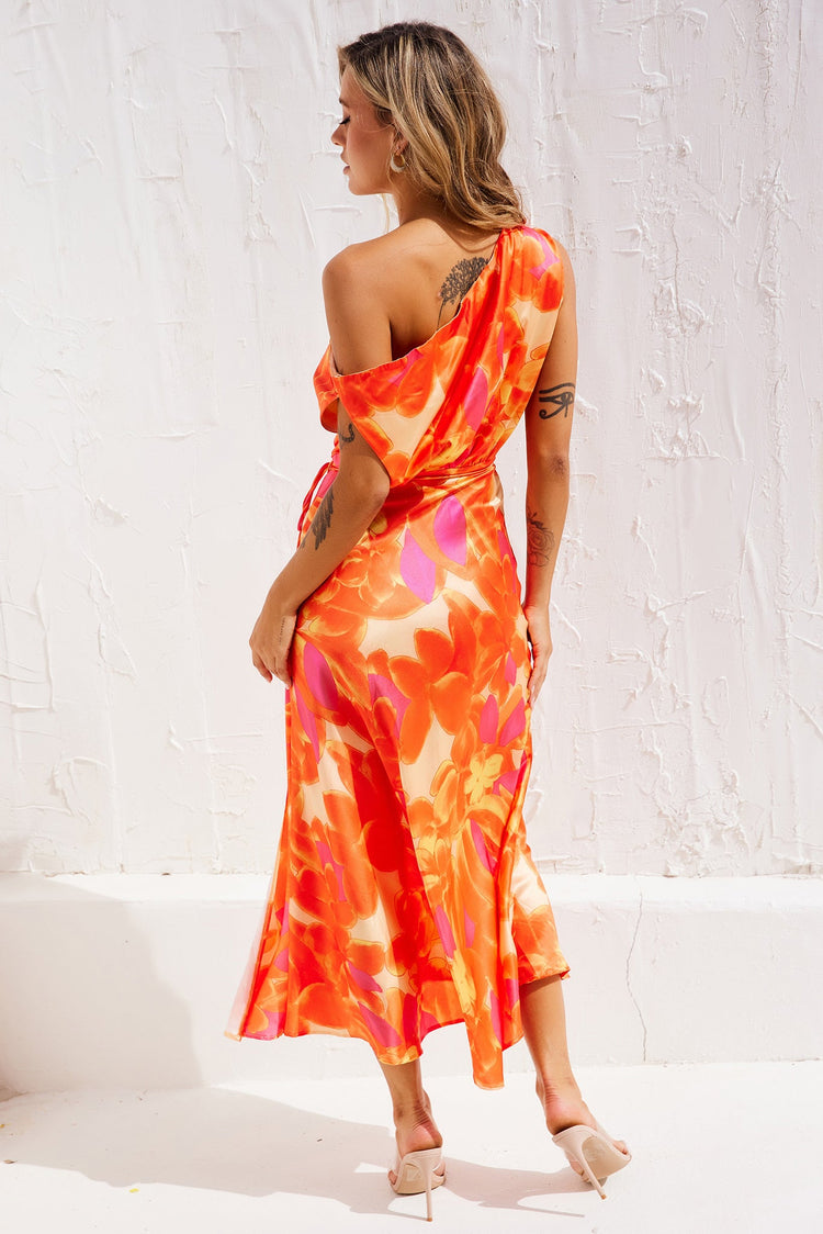 Drive By Midi Dress - Tangerine for women
