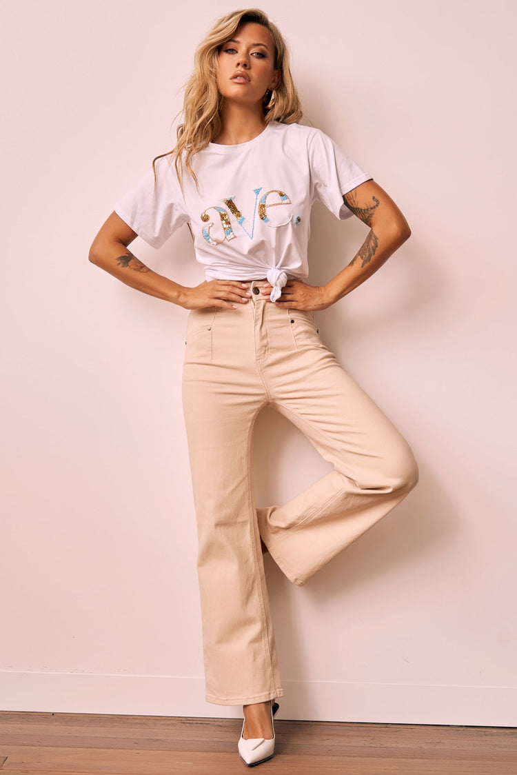 Ebbey Jeans - Beige for women