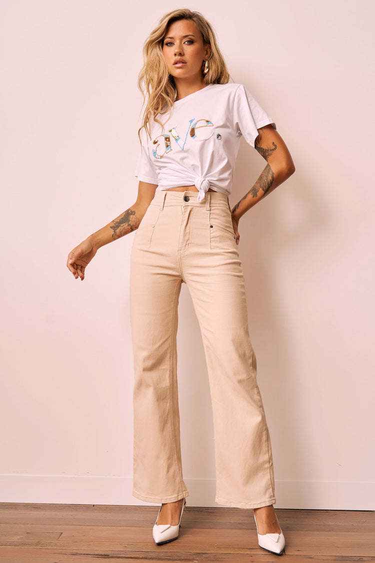 Ebbey Jeans - Beige for women