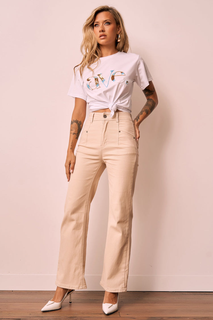 Ebbey Jeans - Beige for women