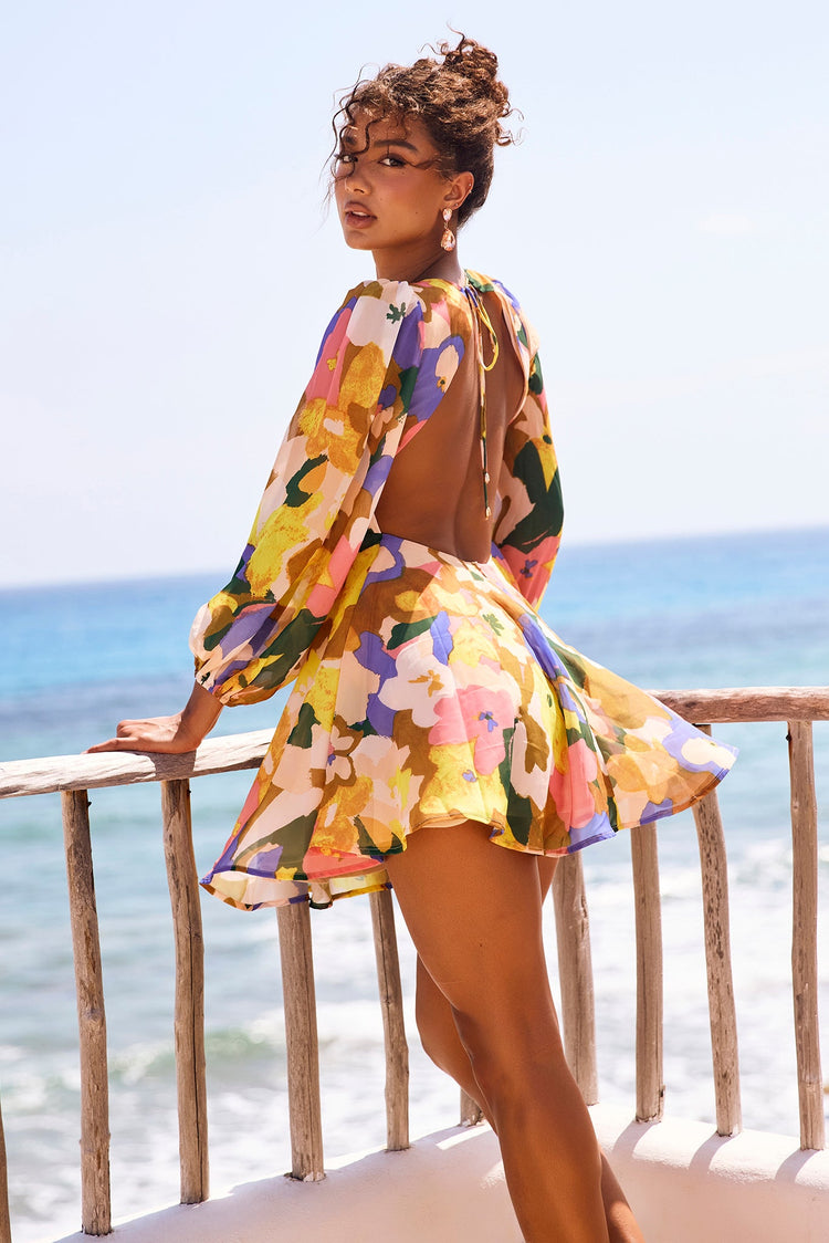 End Game Mini Dress - Yellow Multi for women