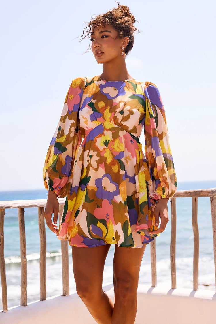 End Game Mini Dress - Yellow Multi for women
