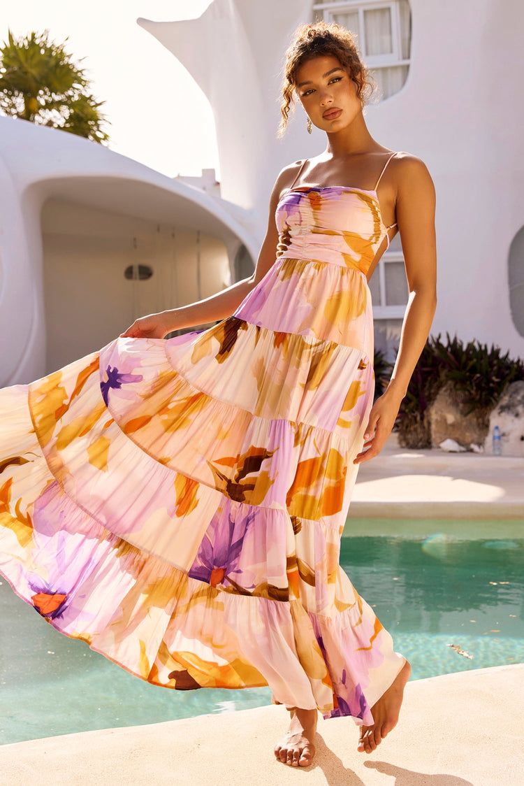 Endless Wishes Maxi Dress - Purple Multi for women