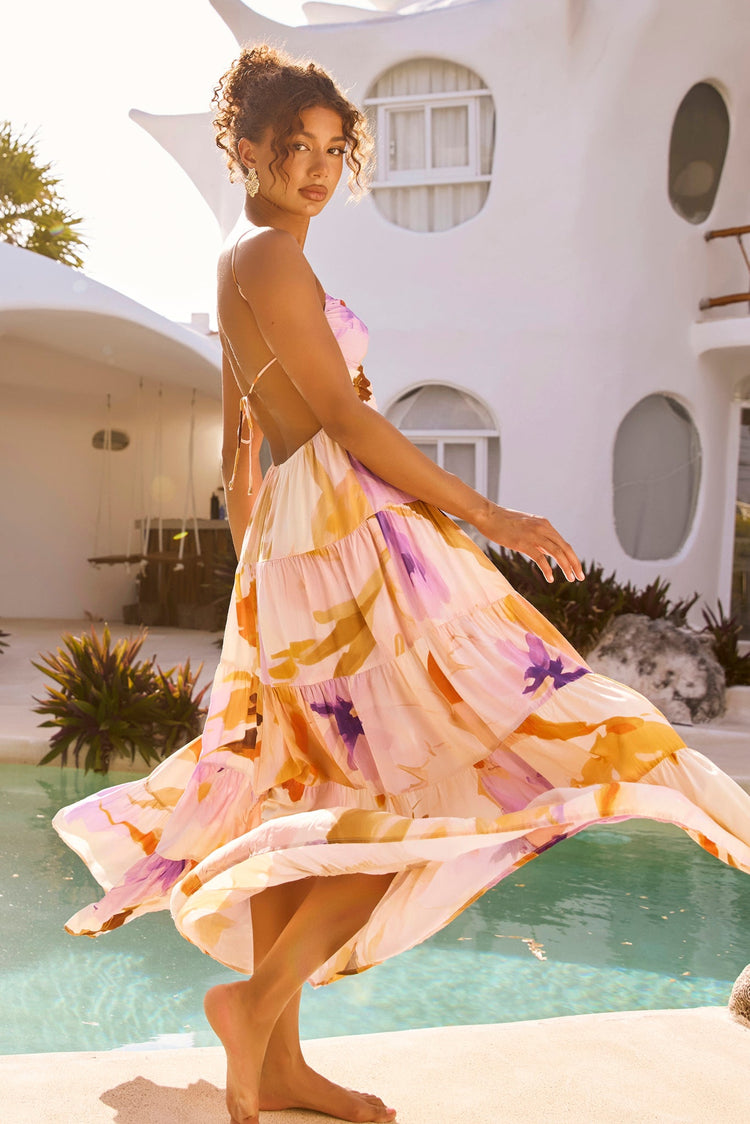 Endless Wishes Maxi Dress - Purple Multi for women