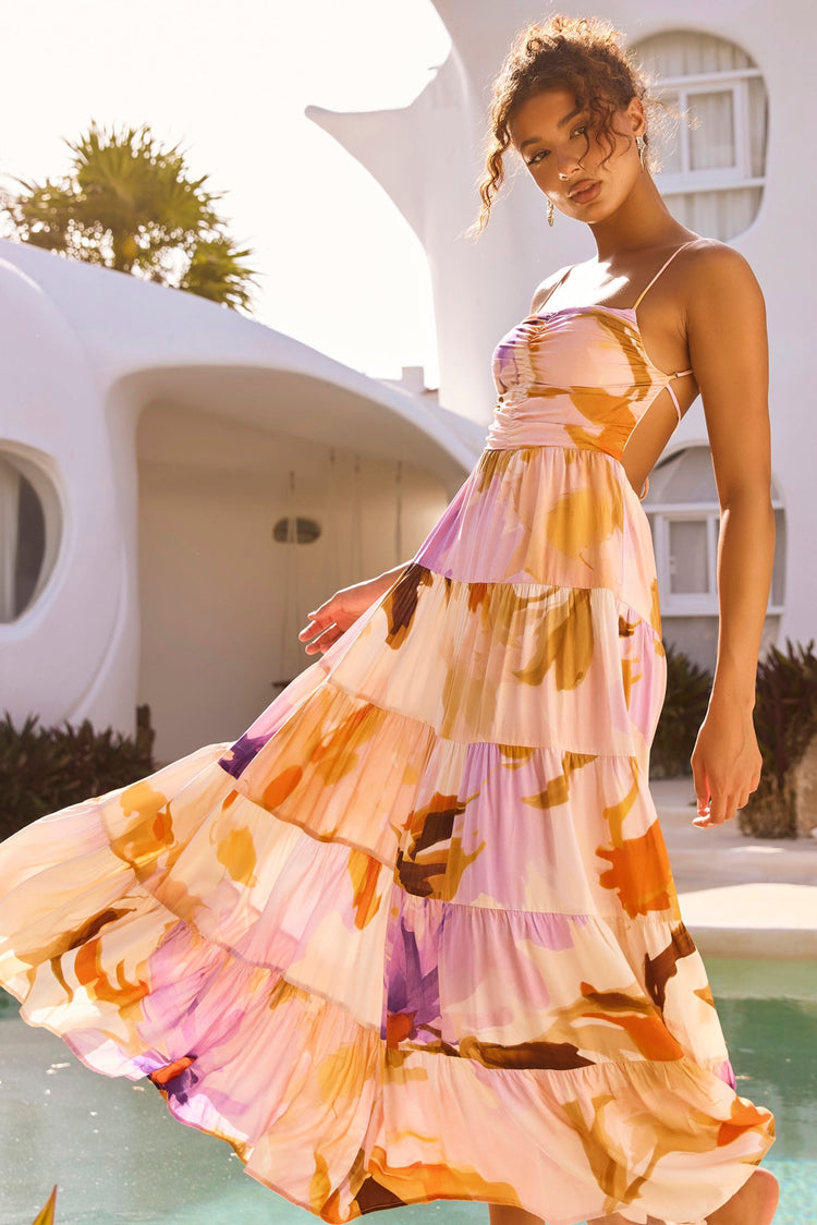Endless Wishes Maxi Dress - Purple Multi for women