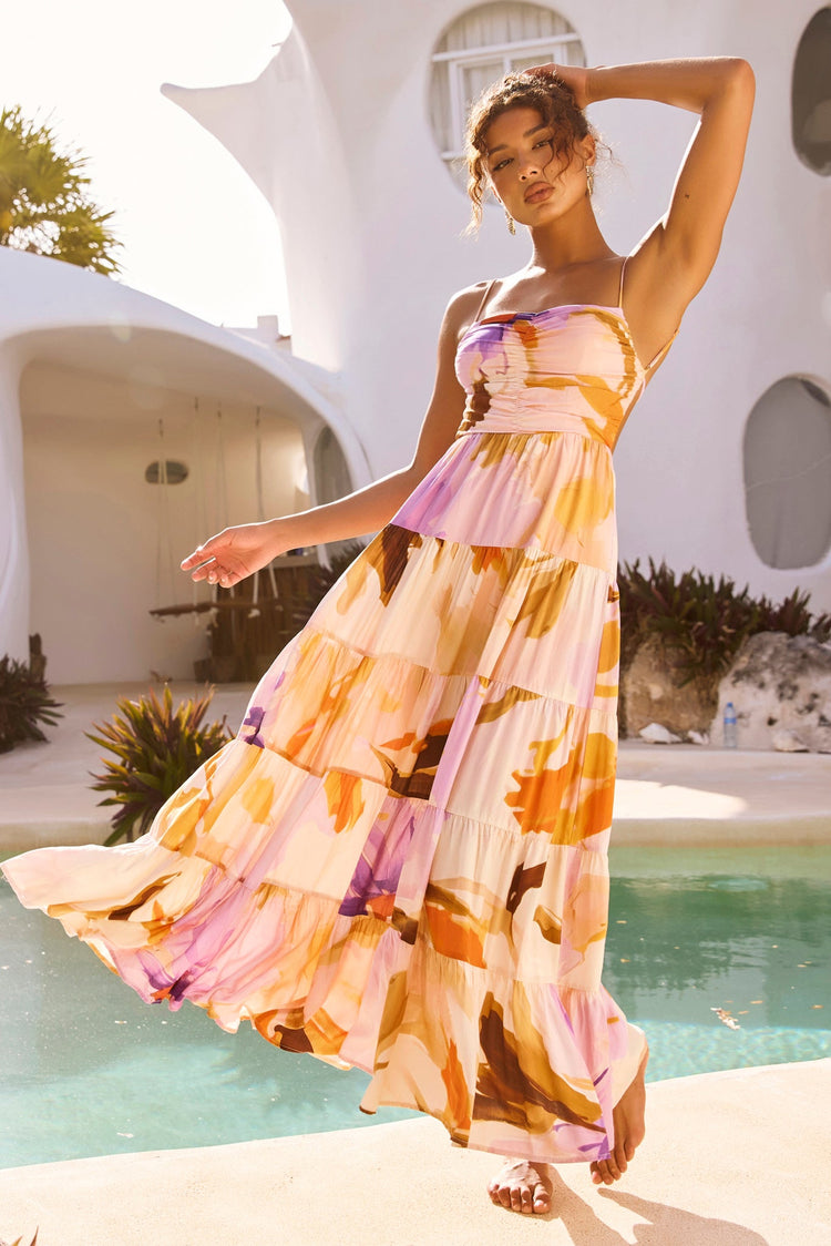 Endless Wishes Maxi Dress - Purple Multi for women