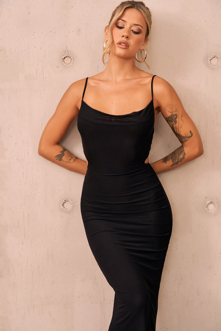 Ethereal Midi Dress - Black for women