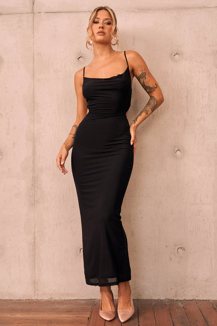 Ethereal Midi Dress - Black for women