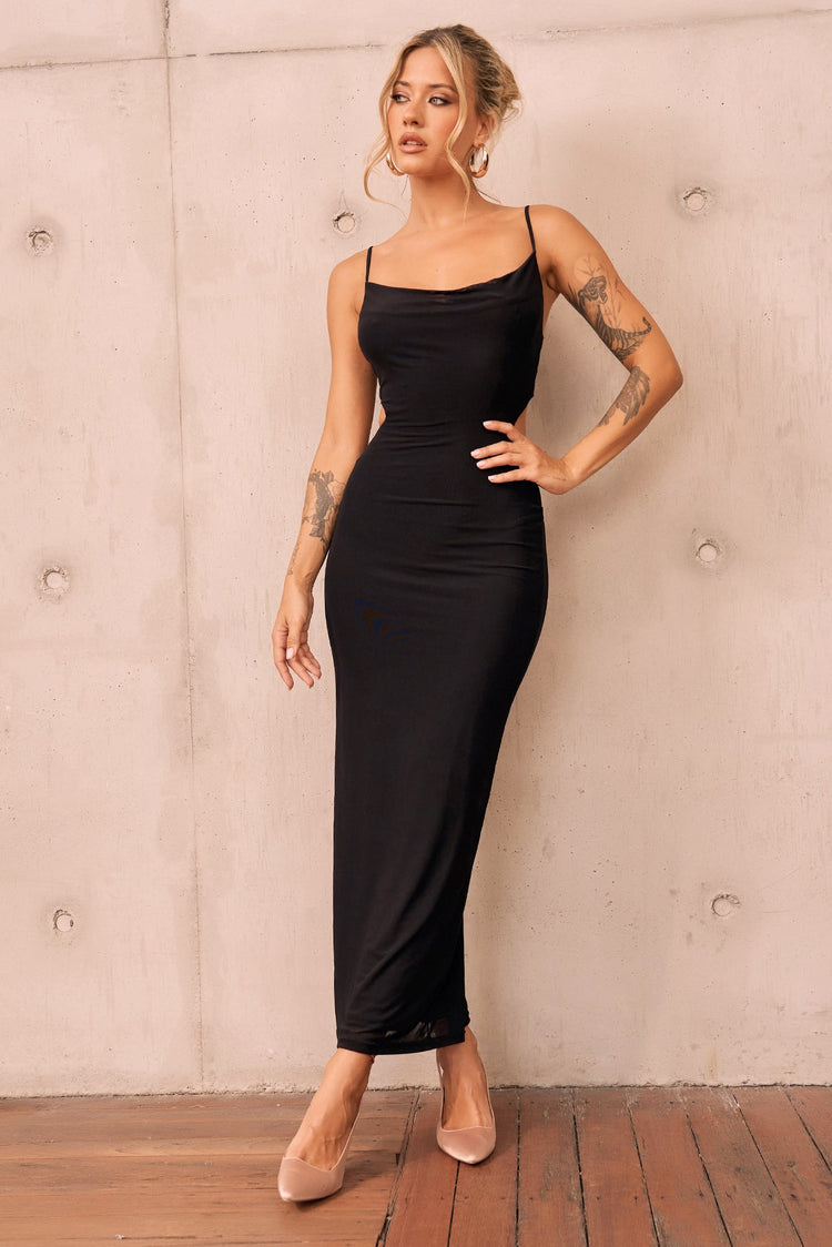 Ethereal Midi Dress - Black for women