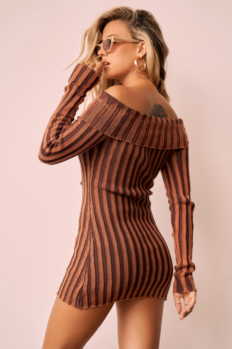 Evermore love Knit Mini Dress - Rust for women
