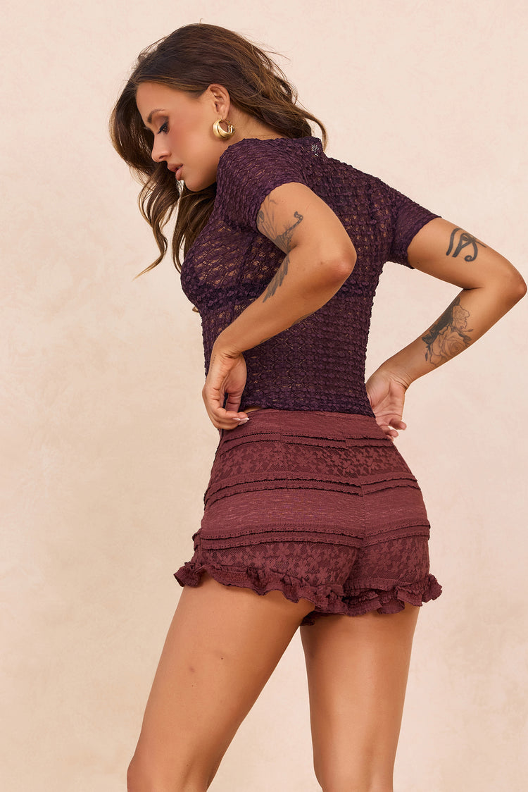 Everyday Guest Lace Shorts - Chocolate for women