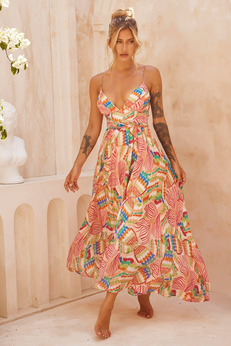 Everywhere Beyond Maxi Dress - Beige Multi for women