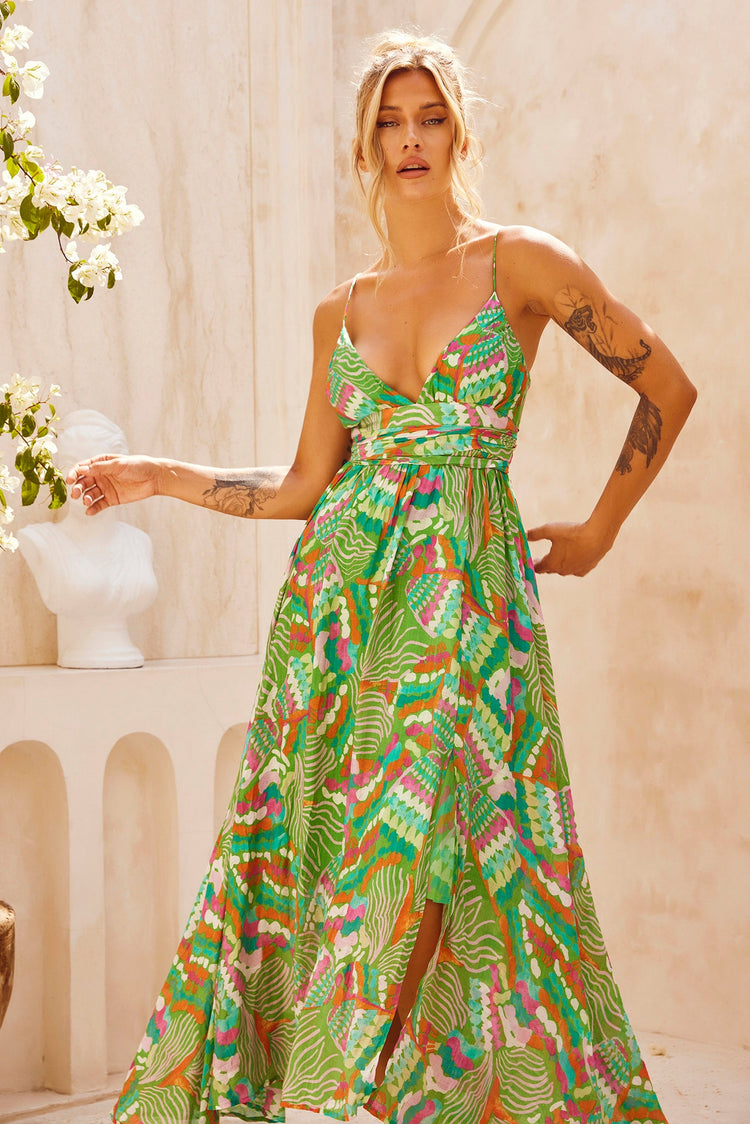 Everywhere Beyond Maxi Dress - Green Multi for women