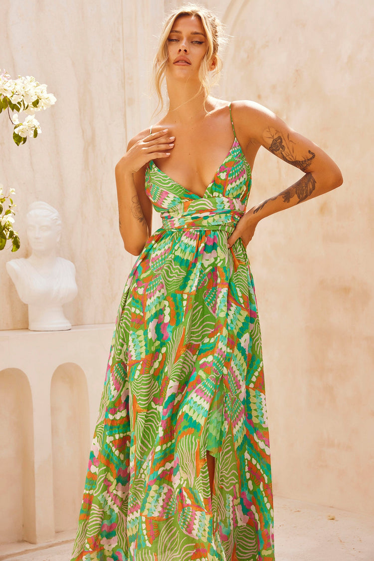 Everywhere Beyond Maxi Dress - Green Multi for women