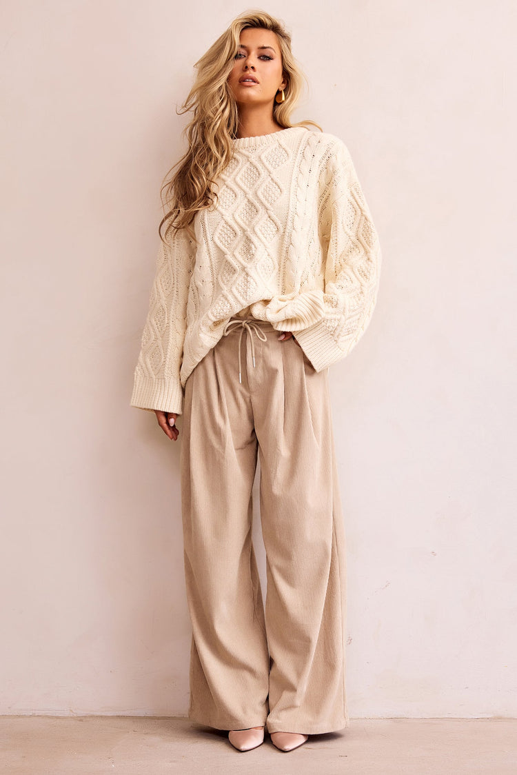 Falling Forward Knit Sweater - Cream for women