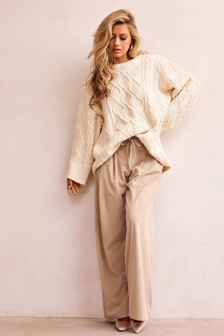 Falling Forward Knit Sweater - Cream for women
