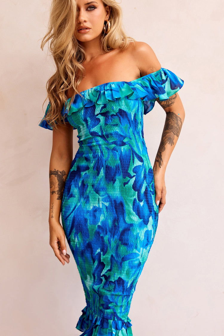 Fireball Midi Dress - Blue Multi for women