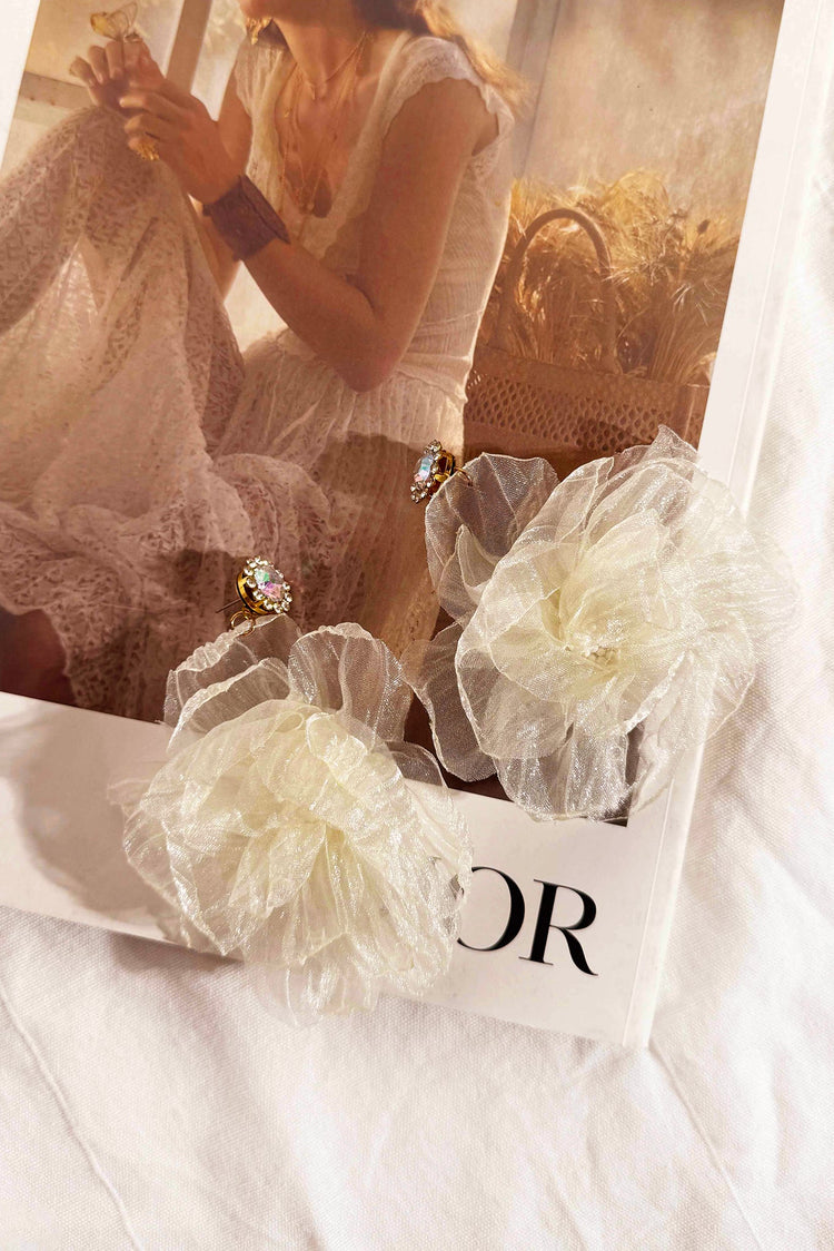Floral Allure Earrings - White for women