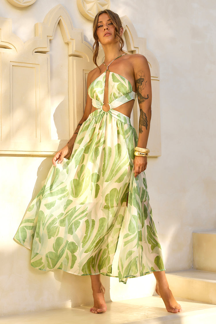 Forest Favors Maxi Dress - Green for women