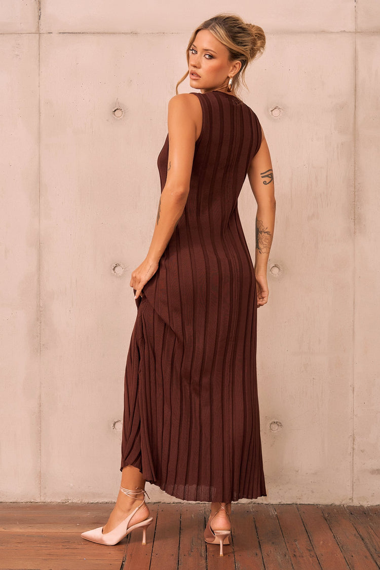 Francis Knit Maxi Dress - Chocolate for women