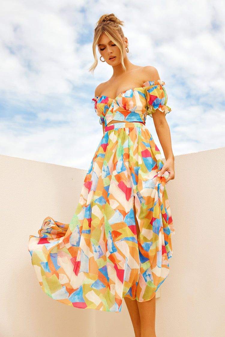 Fresh Start Midi Dress - Yellow Multi for women