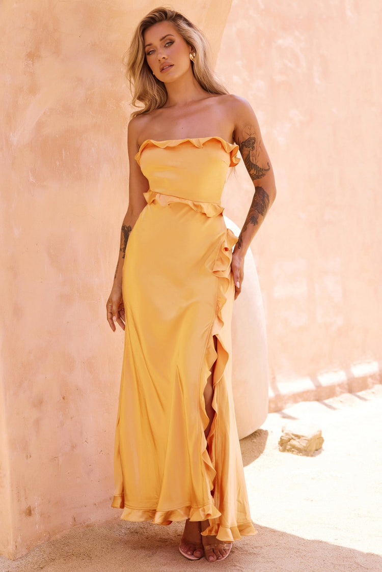 Frill All Up Maxi Dress - Sunset for women