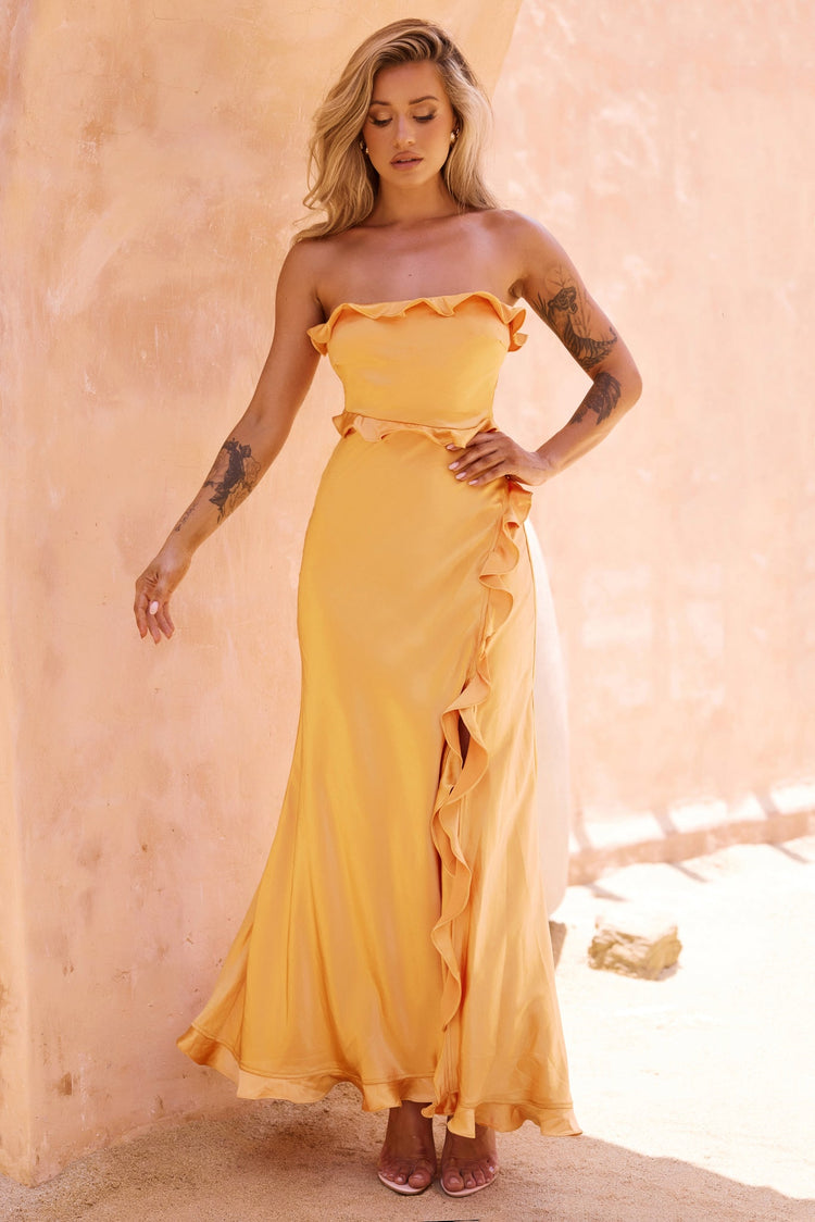 Frill All Up Maxi Dress - Sunset for women