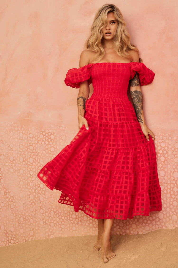 Gin Midi Dress - Red for women