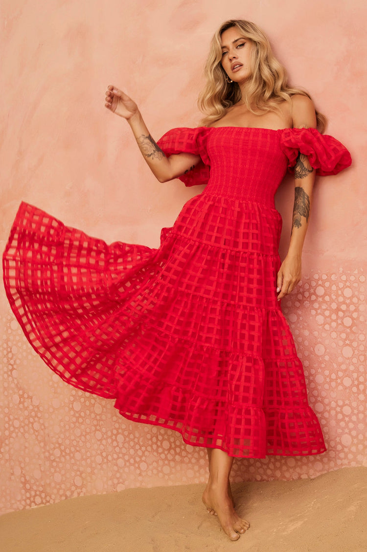 Gin Midi Dress - Red for women