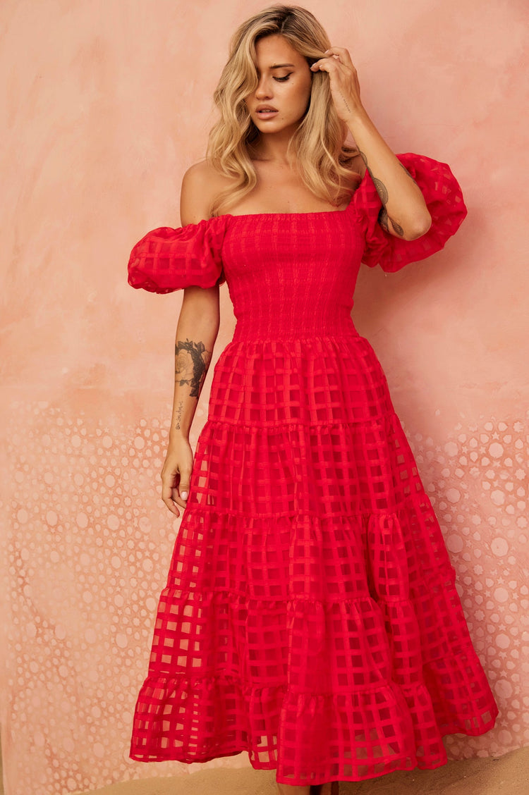 Gin Midi Dress - Red for women