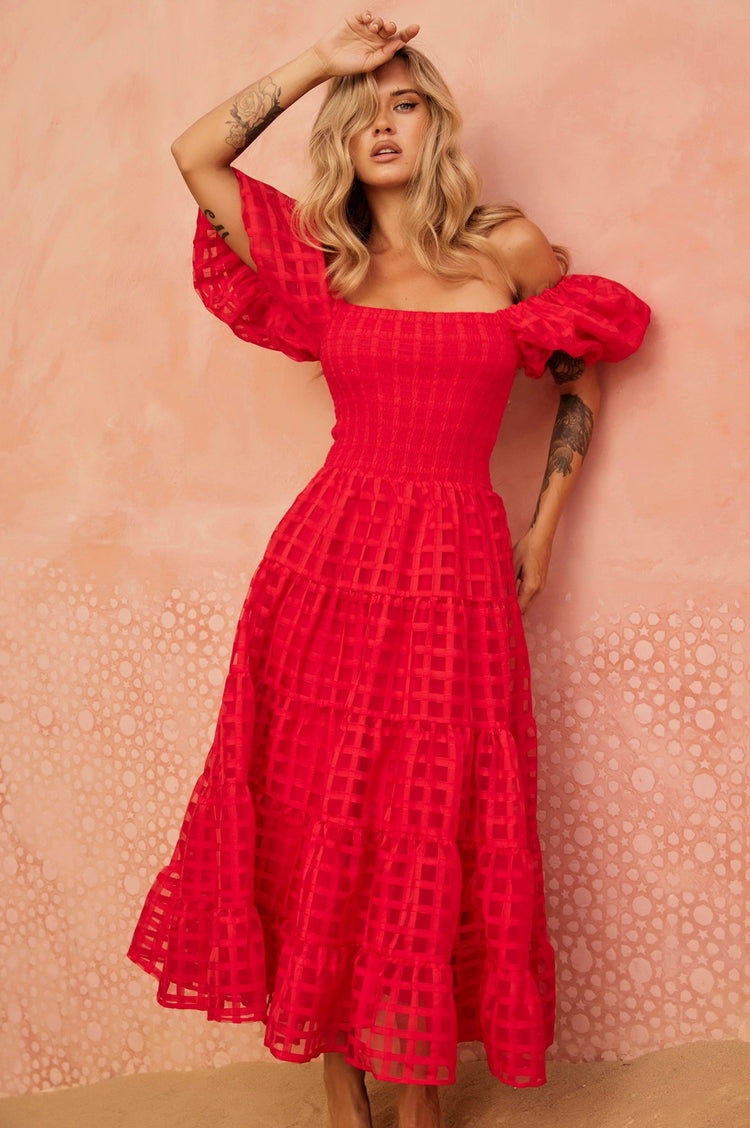 Gin Midi Dress - Red for women