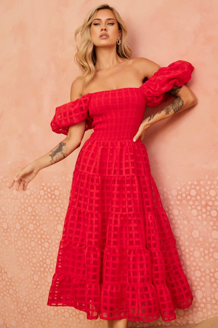 Gin Midi Dress - Red for women
