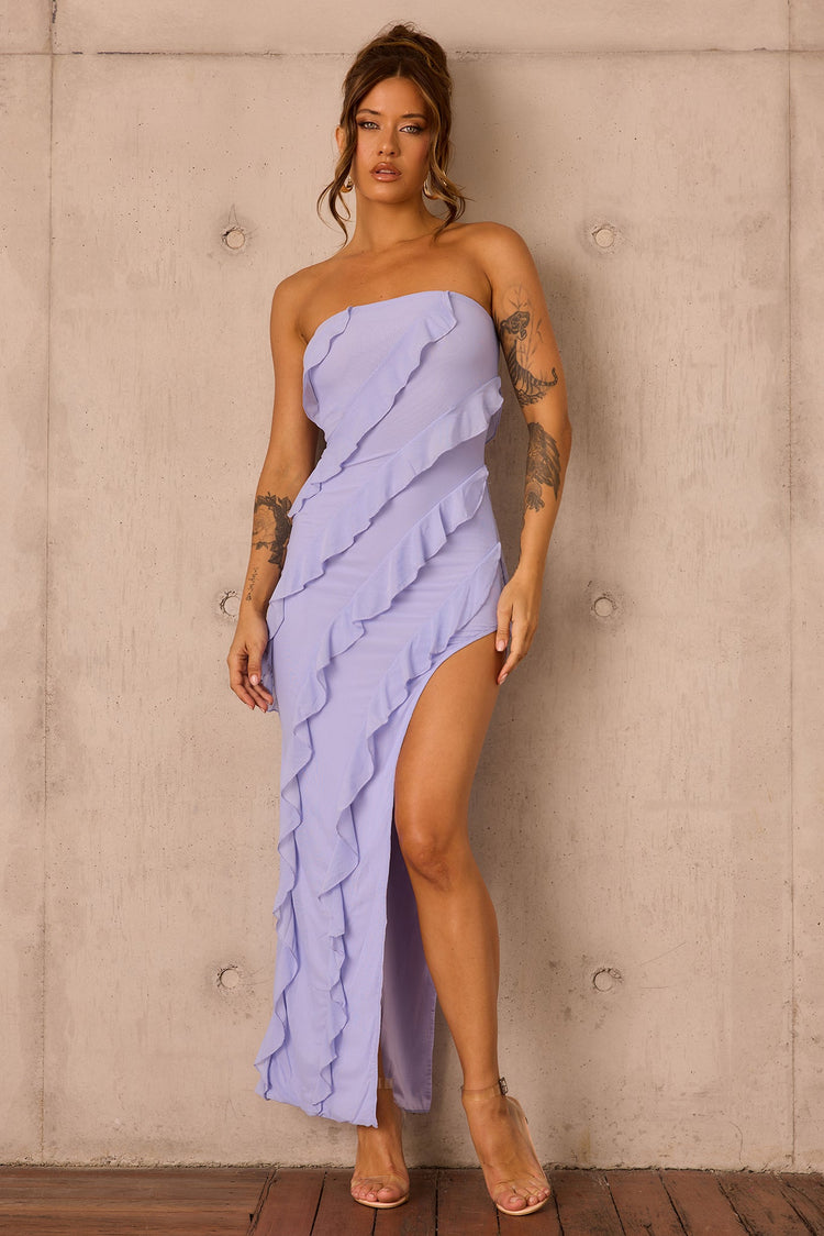 Gold Rush Maxi Dress - Cornflower for women