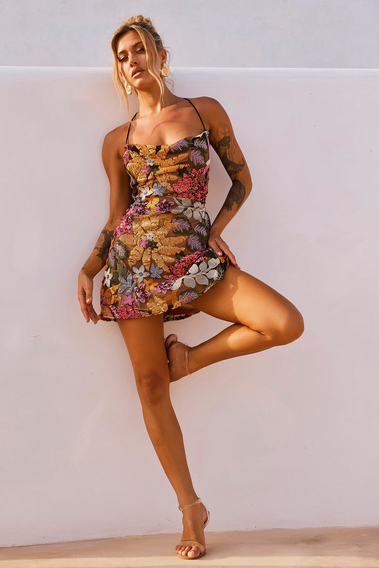 Golden Market Mini Dress - Multi for women