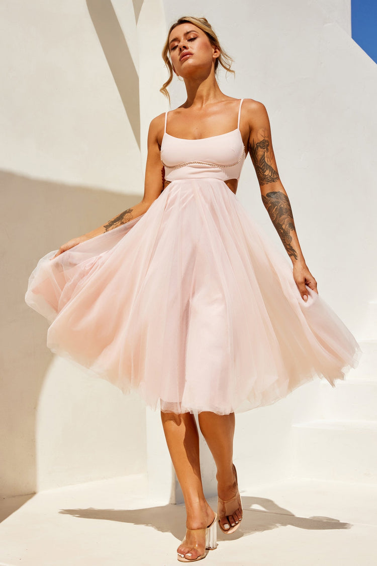 Got Glam Midi Dress - Blush for women