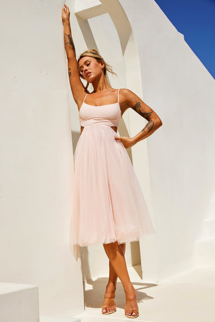 Got Glam Midi Dress - Blush for women