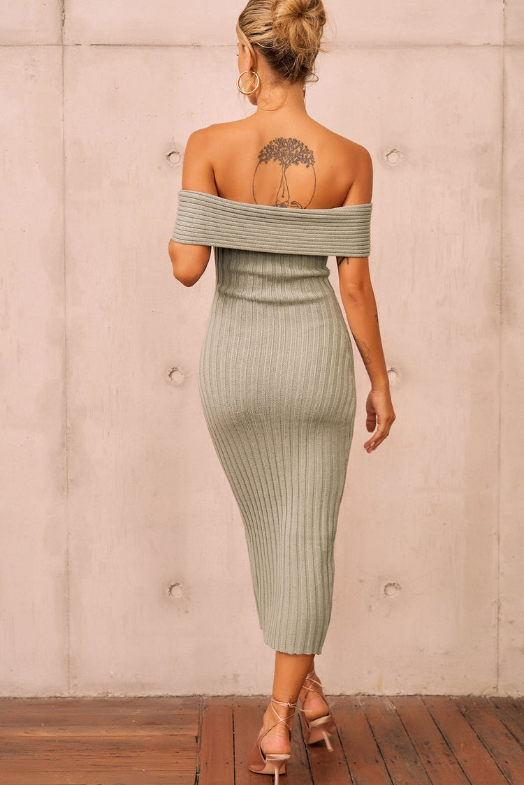 Hannah Knit Midi Dress - Sage for women