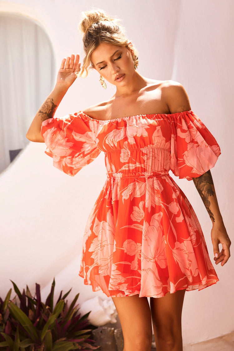 Harlow Mini Dress - Orange for women