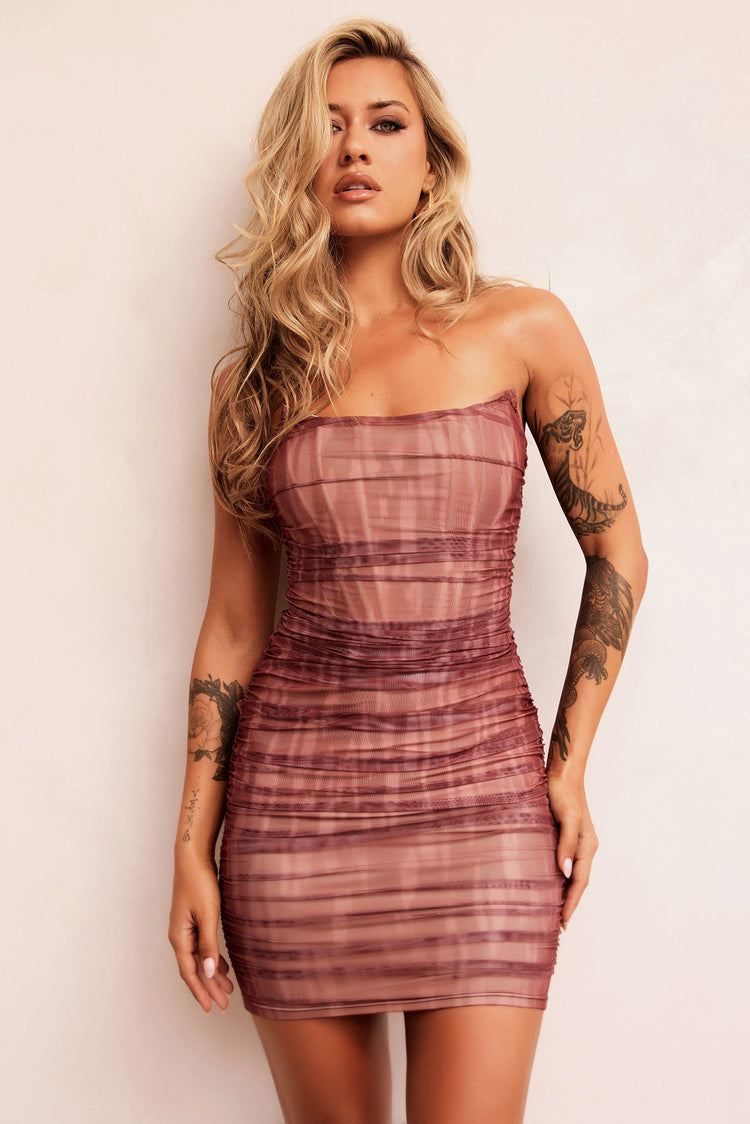 Hayley Mesh Dress - Chocolate for women
